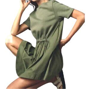 NWT! Anthropologie Pilcro Moss Green Dress, Medium, Adjustable Waist, Brand New
